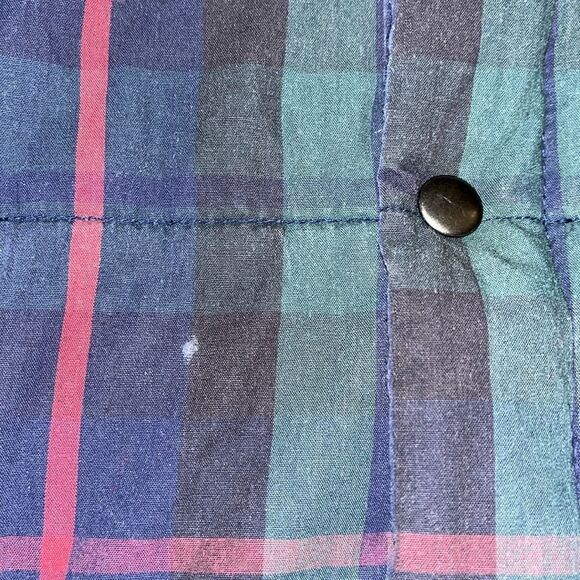 Vintage Gap MNT Country Plaid Tartan Puffer Puffy Fleece Lined Men’s Vest Jacket - Picture 6 of 9